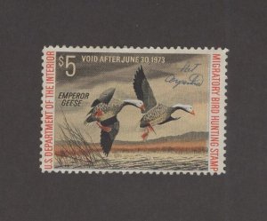 RW39 - Federal Duck Stamp. Hunter Signed Single. Used.     #02 RW39hjj