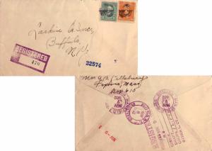 United States Massachusetts Mansfield Registered 1932 violet double ring  10c...