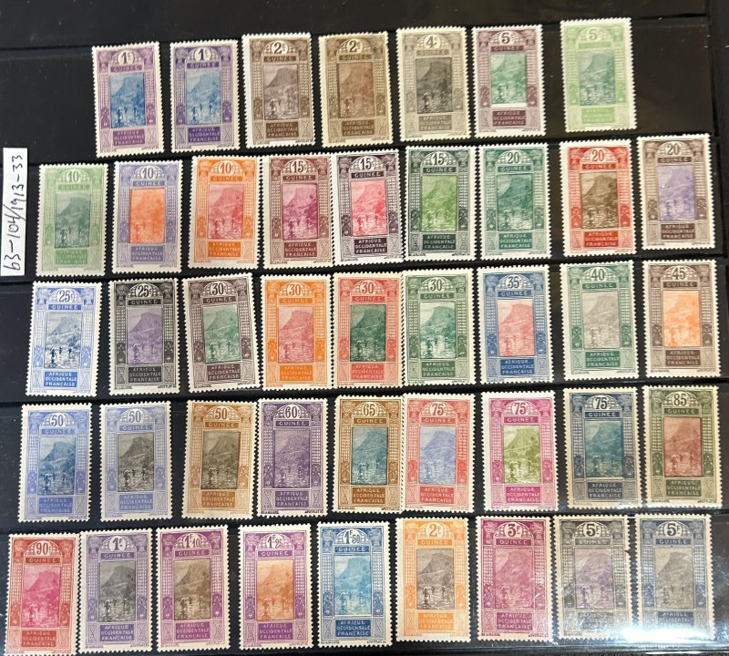 French Guiana Sc. 33-47,  63-104, 116-125, 128-160. 1938-1940. Unused,  OG, VF