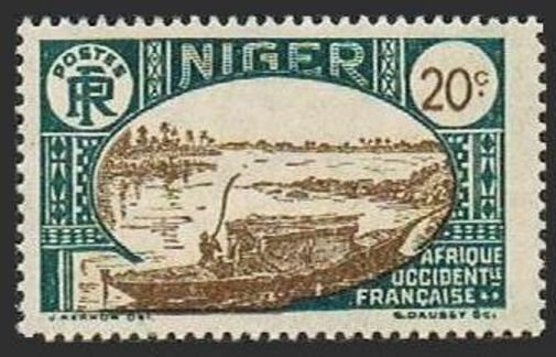 Niger 37 block/4,MNH.Michel 36 French Niger. Boat on Niger River,1926. 