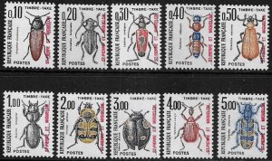 St Pierre & Miquelon #J83-92 MNH Set - Insects - Beetles - Bugs