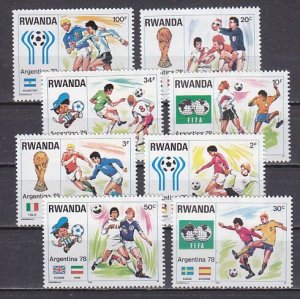 Rwanda, Scott cat. 879-8884. Argentina,11th World Cup Soccer issue.