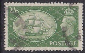 Great Britain sc#286 1951 2s6p HMS Victory used