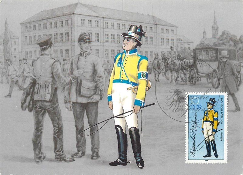 E0033 Maxi Card Germany Historical Postal Uniforms Saxon Postillion Dresden