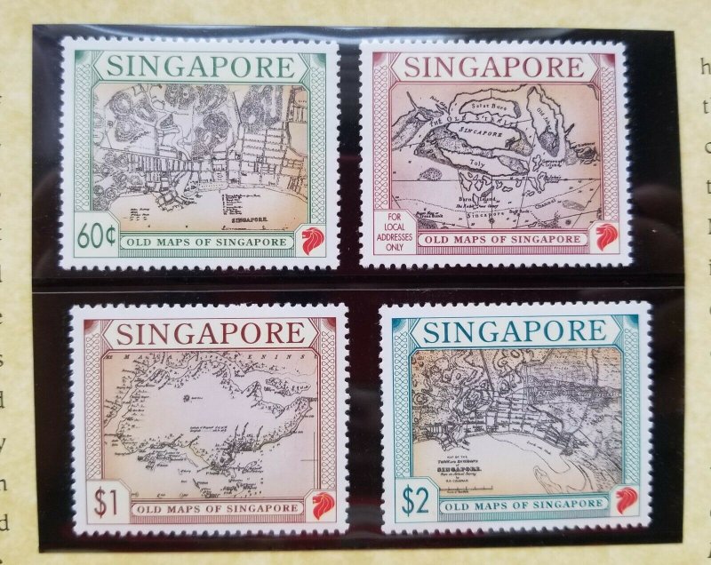 *FREE SHIP Singapore Old Maps 1996 Historical (p.pack) MNH *see scan 