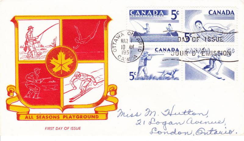 Canada # 365-368, Cacheted First Day Cover, 