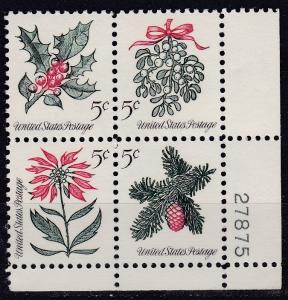 USA 1964 Christmas Plate Block UHM