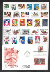 #WX66 Page of US Christmas FDC & More Collection / Lot (12686)