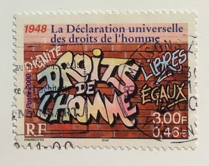 France 2000 Scott 2787e used - 3.00fr,  Social developments,  Human Rights