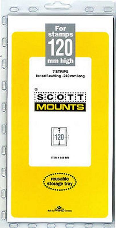 Prinz Scott Stamp Mount 120/240 mm - BLACK - Pk of 7 (120x240 120 mm)  STRIP 948