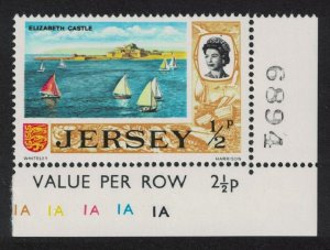 Jersey Elizabeth Castle Sailing Corner Control Number 1970 MNH SG#42