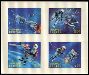 Bhutan 91Cm, MNH, Space Exploration 3-D Printing souvenir sheet of 4