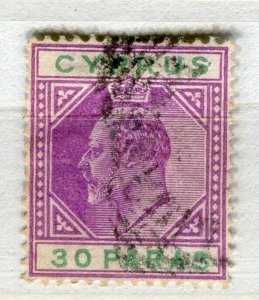 CYPRUS; 1904 early ED VII issue fine used 30pa. value