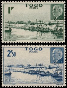 ✔️ VICHY FRANCE TOGO 1941 - PETAIN & HARBOR BOATS - Sc. 296/297 MNH ** [03P23]