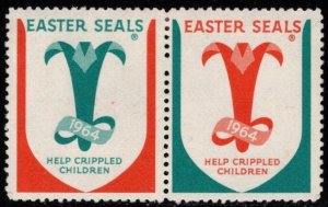 1964 US Cinderella Easter Seals Help Crippled Children Pair of 2 MNH