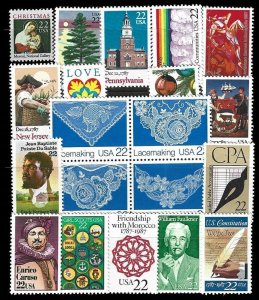  PCBstamps   US 1987 Commemoratives Year Set, #2246//2368 (20), MNH, (2)