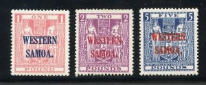 WESTERN SAMOA  1935 SCOTT #178/80, SG# 192/94  MINT HINGED