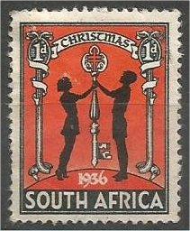 SOUTH AFRICA, 1936, used 1p, Christmas, Scott