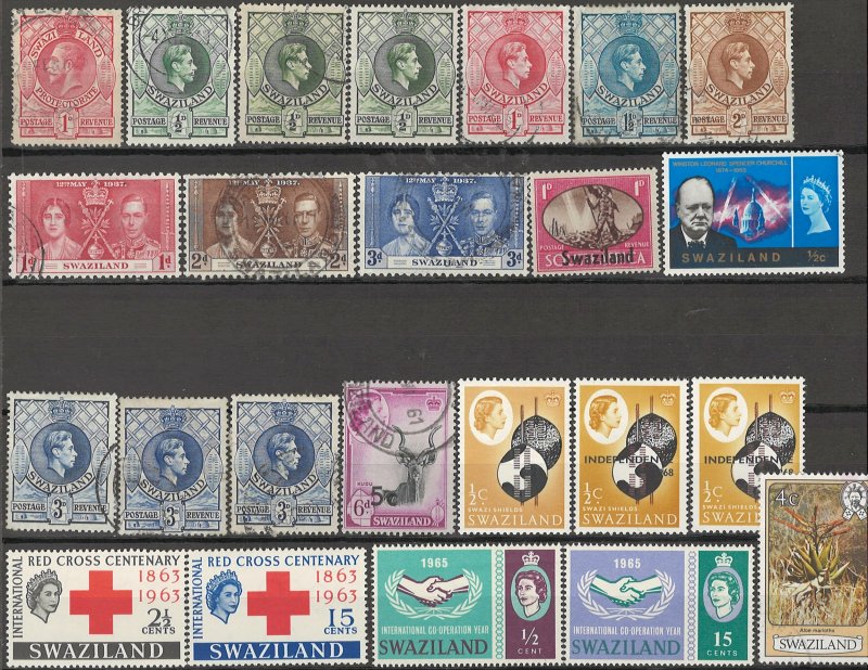 COLLECTION LOT OF #1770 SWAZILAND 24 STAMPS 1933+ CLEARANCE