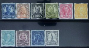 Scott #557-566 - Lot - Mixed OG & MNH - 1922