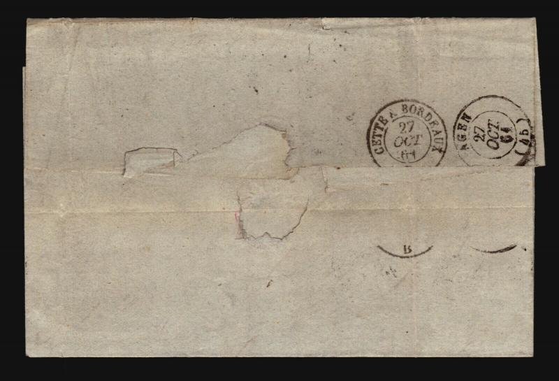 France 1864 Cover Apres Le Depart Stamped - Z15717