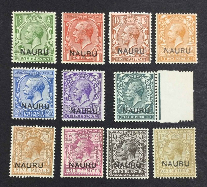 MOMEN: NAURU SG #1-12 1916-23 MINT OG H/4NH(0.5d,3d,4d,1sh) £90+ LOT #62624