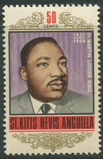 St. KITTS-NEVIS-Scott 190 -Martin Luther King -1968- MNH - Single 50c Stamp