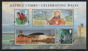 Great Britain 2009 MNH Sc 2639 Celebrating Wales Sheet of 4