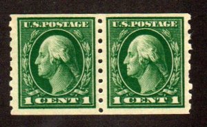 Sc # 412 ~ 1 cent Washington, PAIR Mint OG Never Hinged⭐⭐⭐⭐⭐