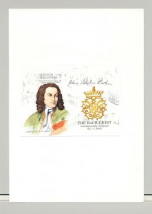 Grenada Grenadines #699-703 Bach, Composer, Music 4v & 1v S/S Imperf Proofs