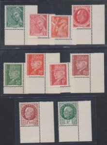 WWII Propaganda Stamps Mi 36a-43a,45a-46a, VF NH - Pieles BPP Certificate cv ...