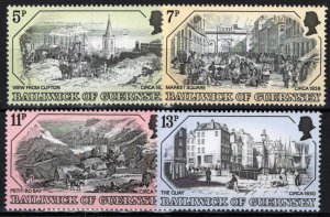 ZAYIX Guernsey 157-160 MNH Architecture 19th Century Prints 021423S135M