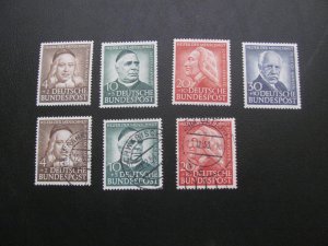 GERMANY 1953 MNH + USED MNH IS SIGNED SCHLEGEL SC B334-7 SET XF 120+ EUROS (130)