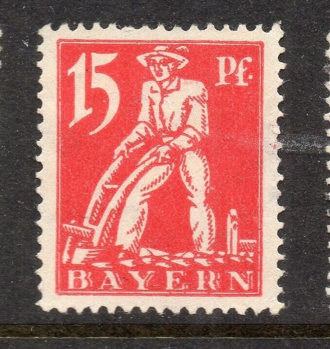 Bavaria Bayern 1920 Early Issue Fine Mint Hinged 15pf. NW-15265