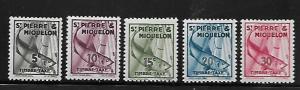 ST. PIERRE & MIQUELON,J32-J36, MINT HINGED, CODFISH