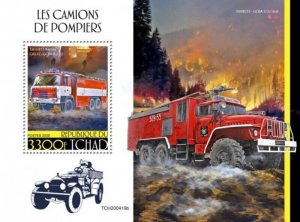 Chad - 2020 Fire Engines - Stamp Souvenir Sheet - TCH200419b