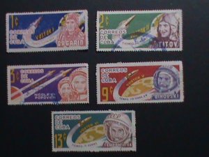 ​CUBA-1963-SC#776-9 VERY OLD CUBA STAMPS- SOVIET SPACE FLIGHTS  USED-VF