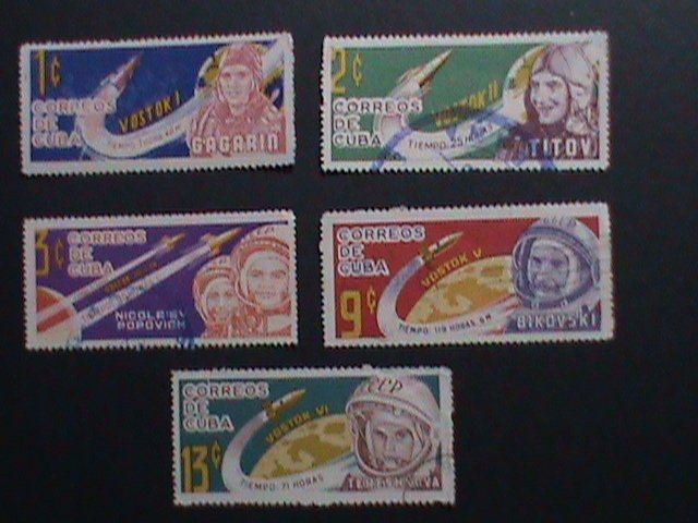 ​CUBA-1963-SC#776-9 VERY OLD CUBA STAMPS- SOVIET SPACE FLIGHTS  USED-VF