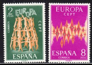 Spain #1717-18 ~ Cplt Set of 2 ~ Europa ~ Mint, LHM ~ 8p lite crease (1972)