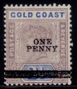 GOLD COAST QV SG35, 1d on 2½d dull mauve & ultramarine, M MINT. Cat £13.