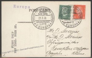 Germany 1930 Dampfer Europa Schleuderflug 29.3.1930 Catapult Cover 103274