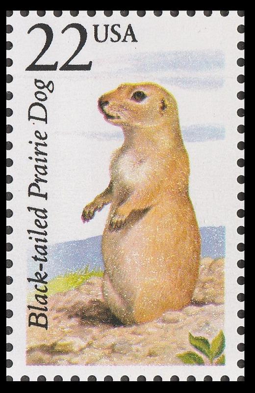 US 2325 North American Wildlife Black-tailed Prairie Dog 22c single MNH 1987