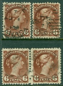 EDW1949SELL : CANADA 1890 Scott #43a Chocolate. Amazing collection of 4 XF, Used