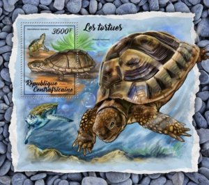 Central Africa - 2017 Turtles & Tortoises - Souvenir Sheet - CA18005b