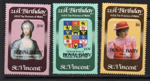 ST.VINCENT SG699/701 1982 BIRTH OF PRINCE WILLIAM MNH