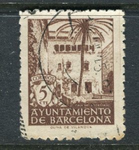 SPAIN; 1930s early Barcelona Local Civil War period issues fine used value