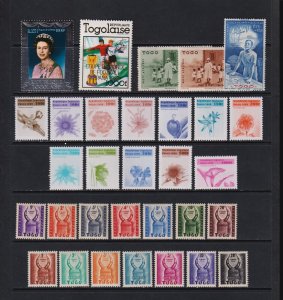 Togo - 31 Mint, NH stamps, cat. $ 31.85