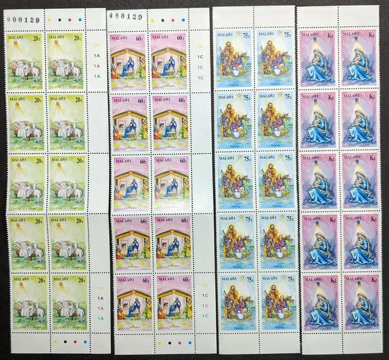 EDW1949SELL : MALAWI 1991 Scott #594-97 Christmas. 10 Cplt sets. VF MNH Cat $144