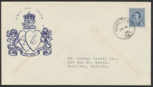 1948 #276 4c Royal Wedding FDC Blue Jacobi Cachet Hamilton CDS