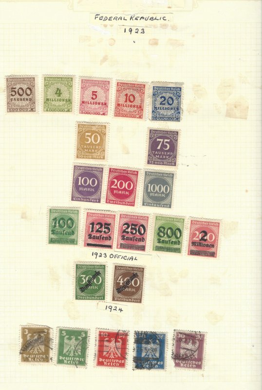One Hundred and fifty five German stamps from 1845 to 1948